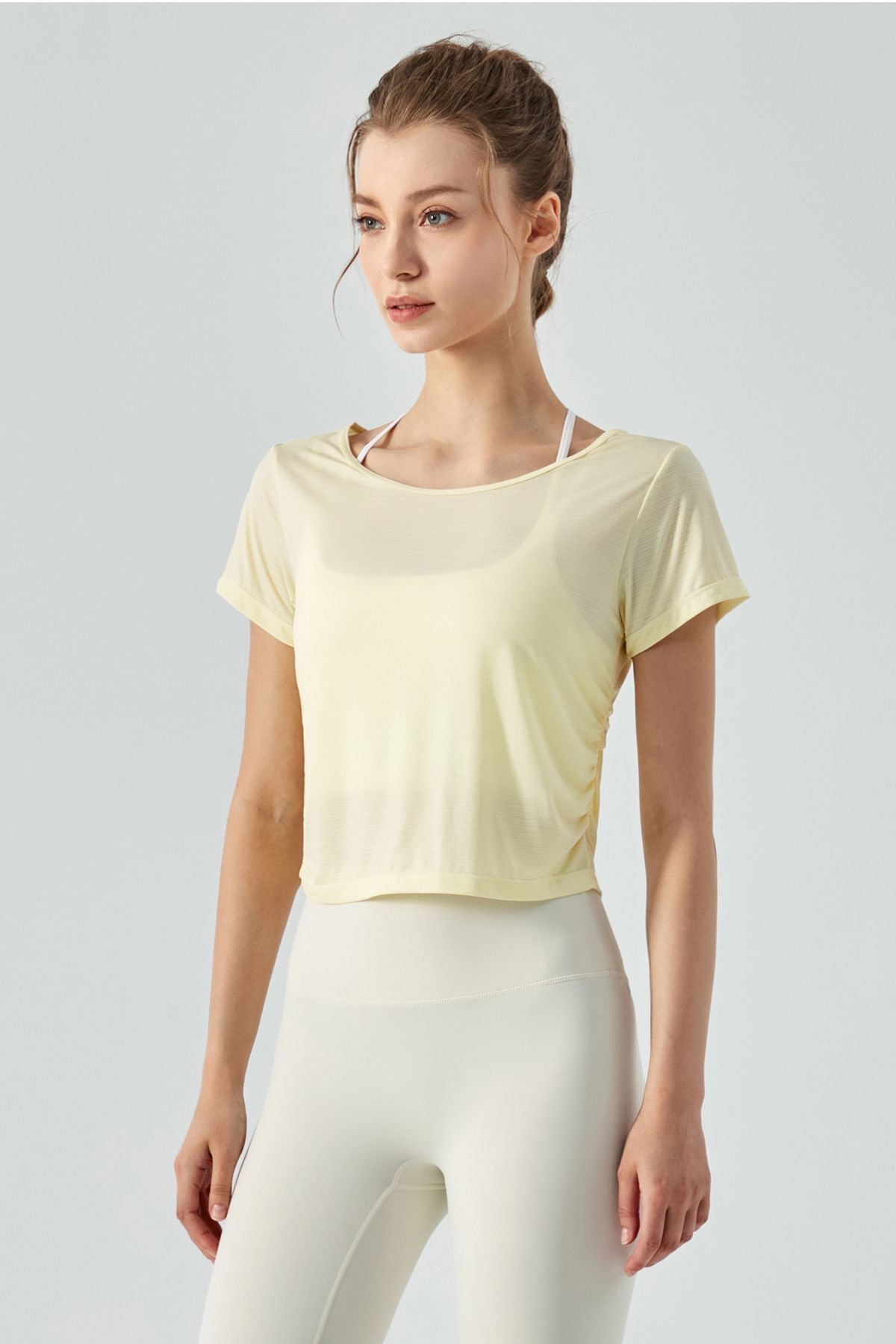 Back Cut-Out Short Sleeve Blouse