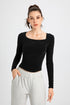 Side Ruched Long Sleeve Crop Top - Chic & Comfortable Activewear