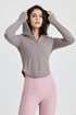 Fitted Full-Zip Crop Hoodie with Thumb Holes | Stylish & Comfortable