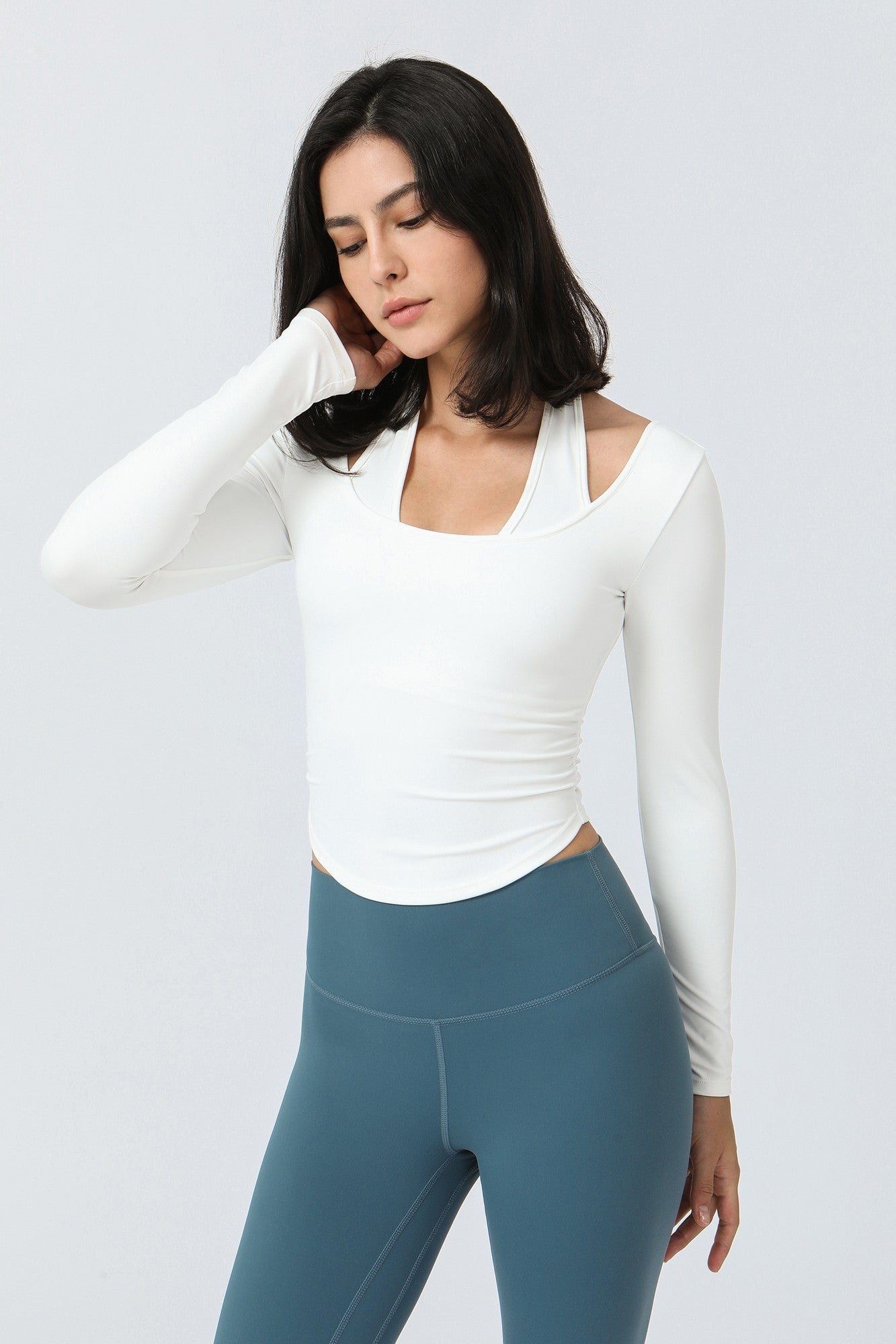 Halterneck Long Sleeve Crop Top | Stylish &amp; Trendy Women&