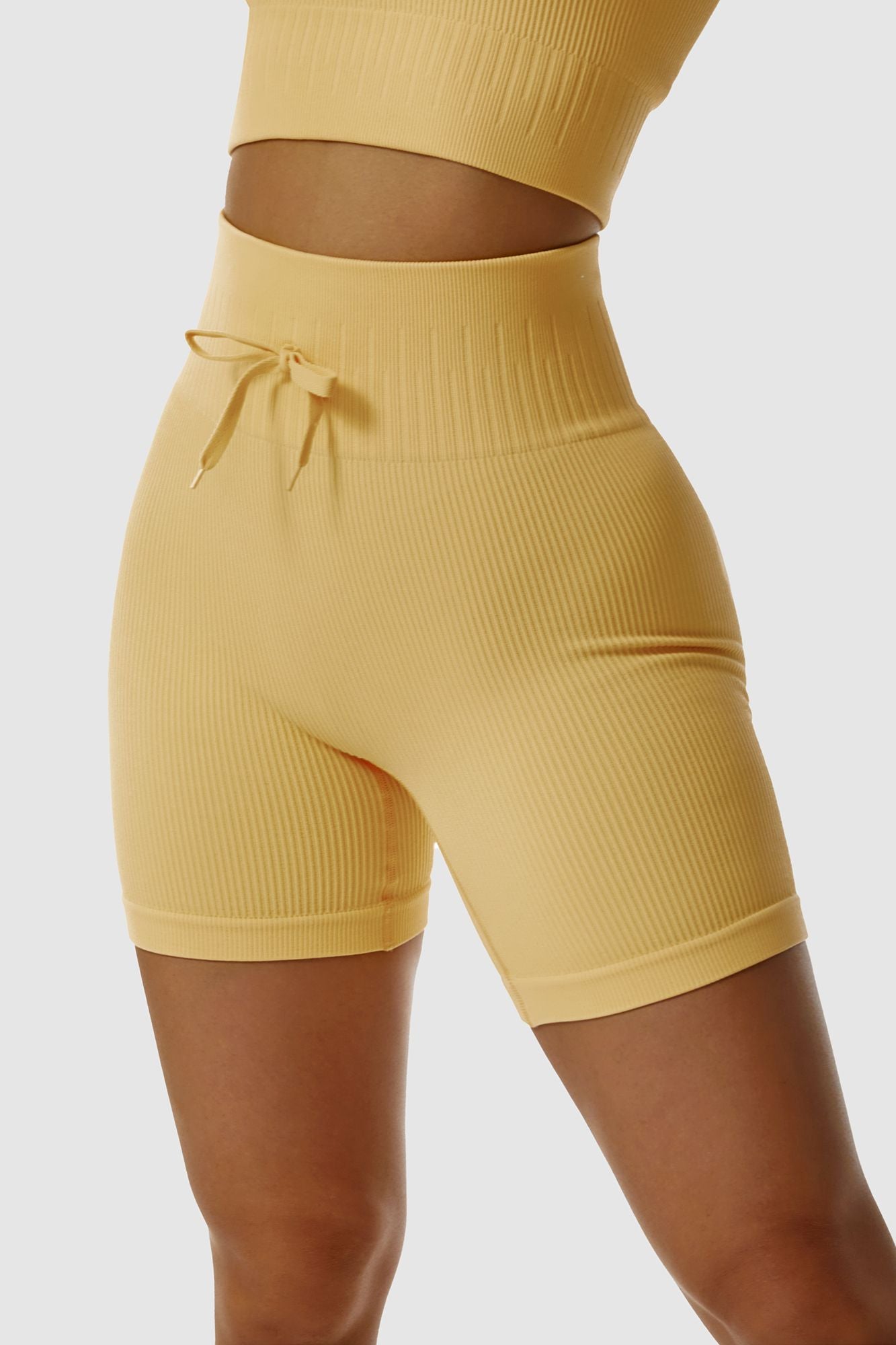 Ribbed Tie Front Cycling Shorts - Trendy and Comfortable for Your Ride