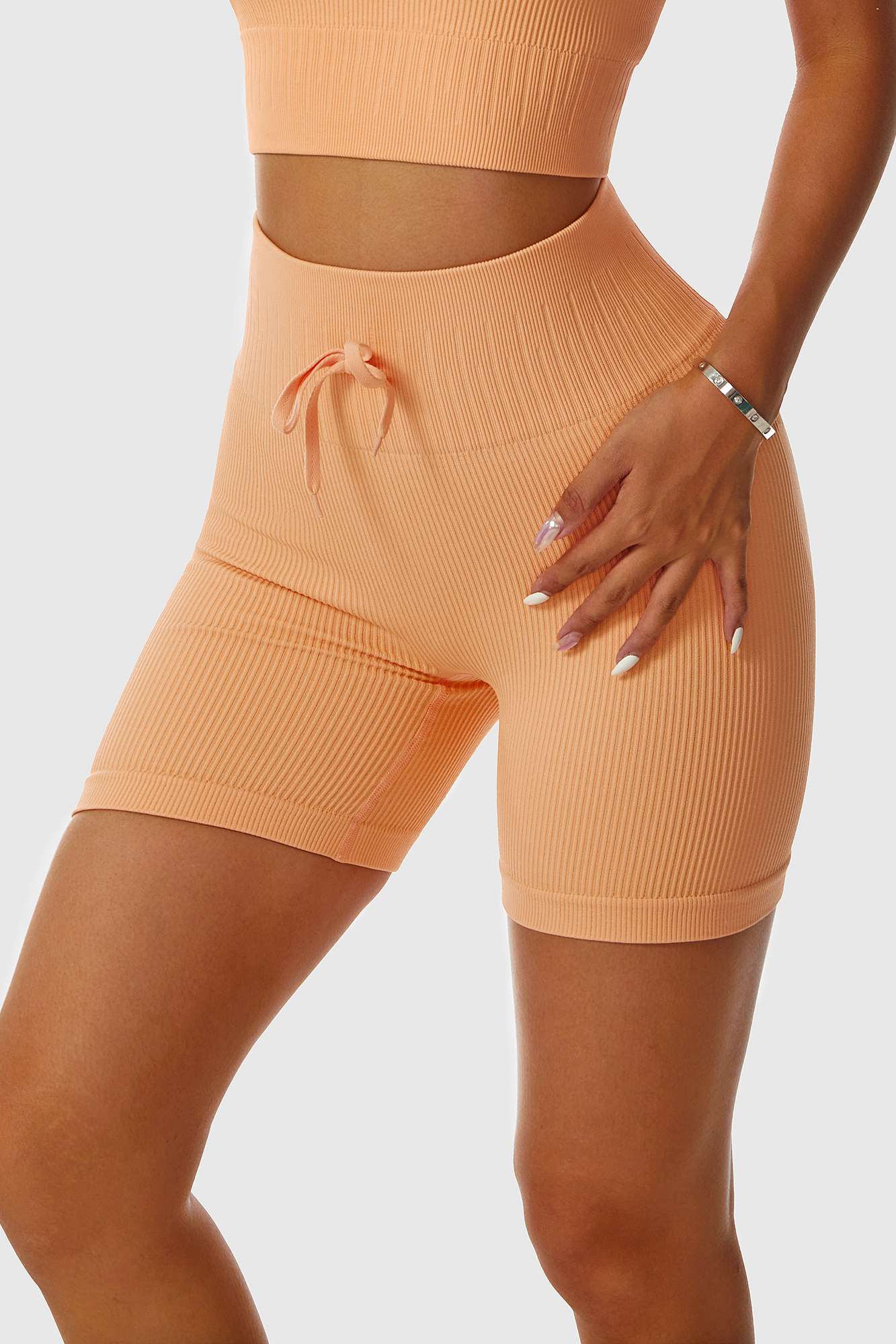 Ribbed Tie Front Cycling Shorts - Trendy and Comfortable for Your Ride