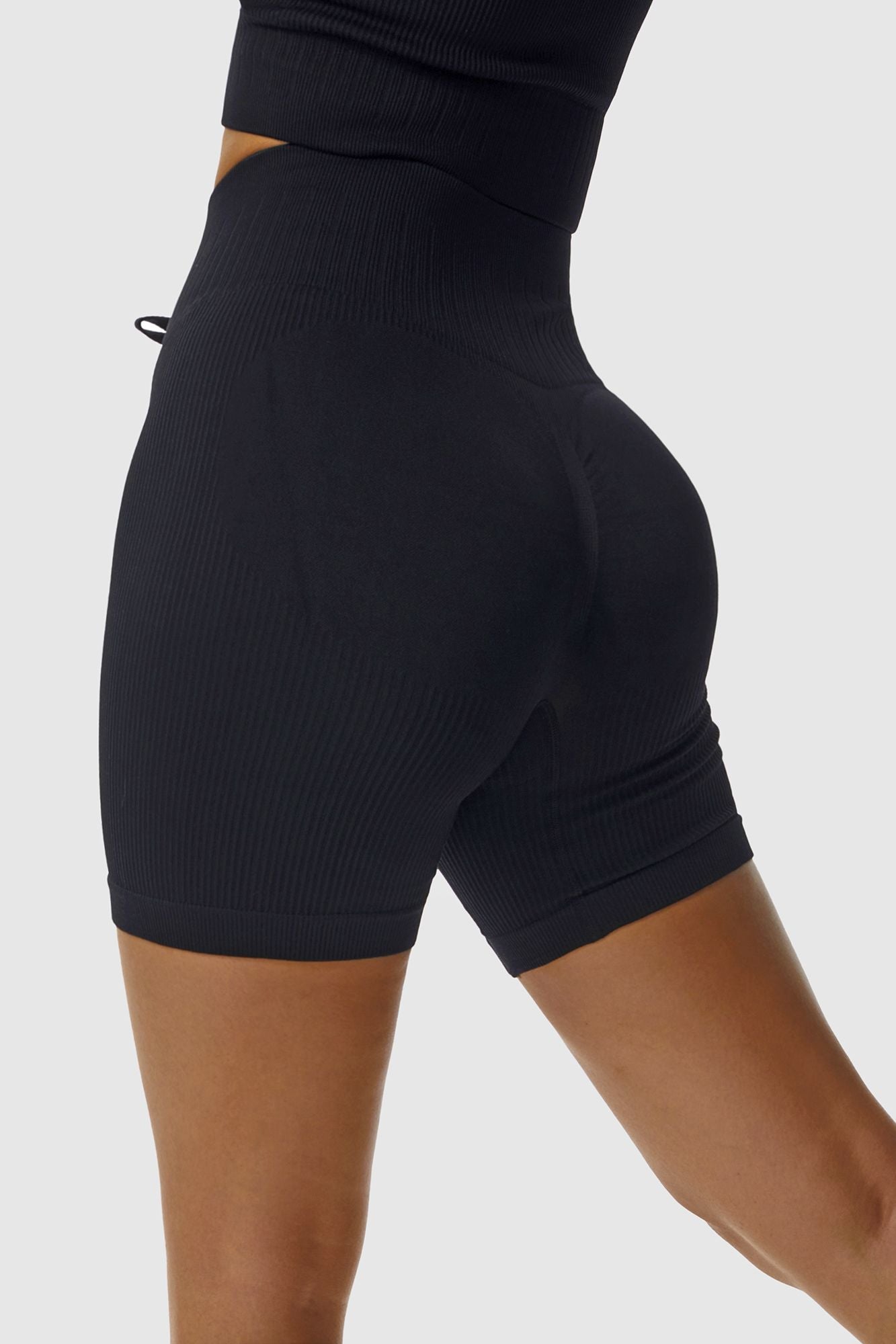 Ribbed Tie Front Cycling Shorts - Trendy and Comfortable for Your Ride