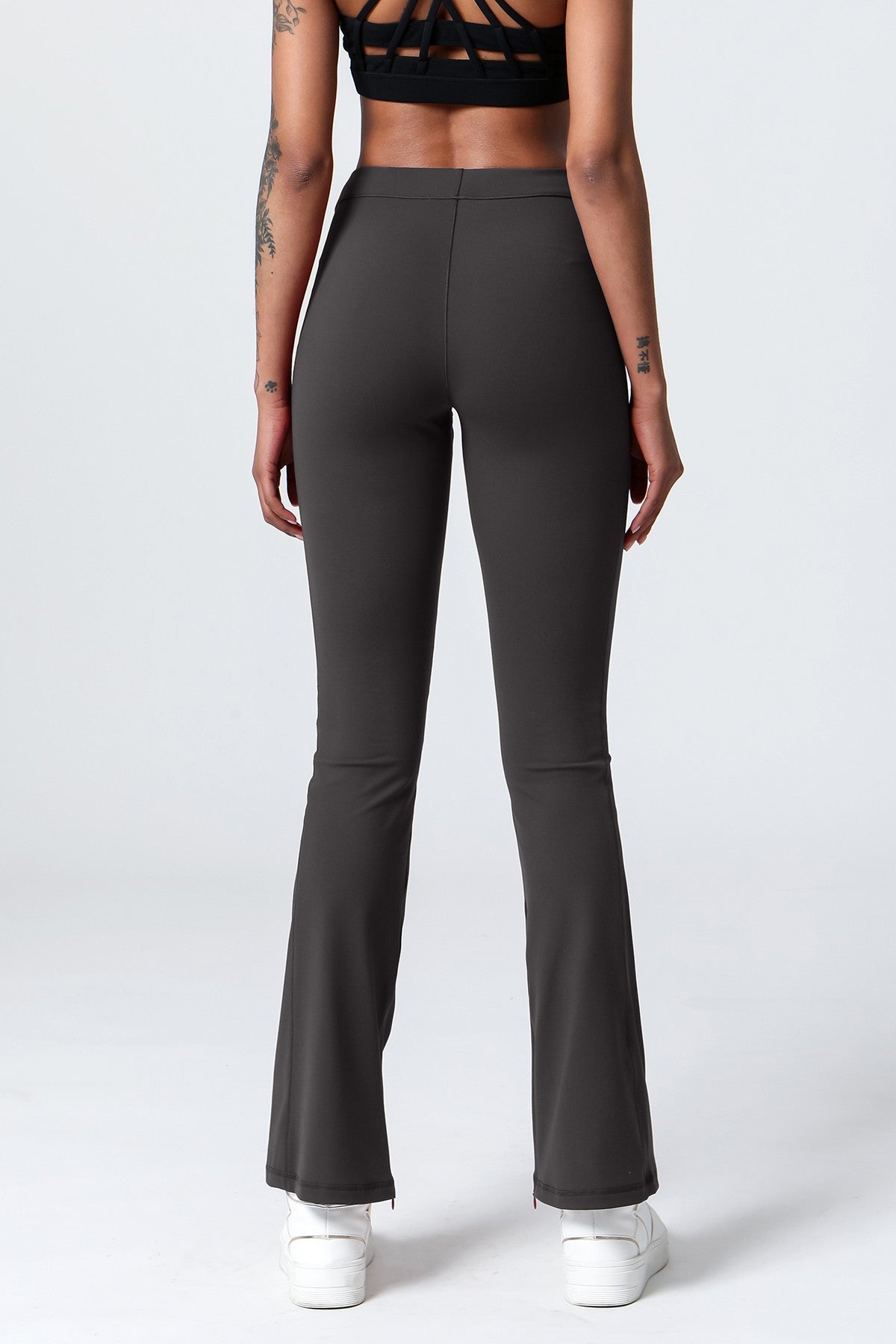 High-Waist Split Bootcut Leggings with Pockets - Trendy and Functional