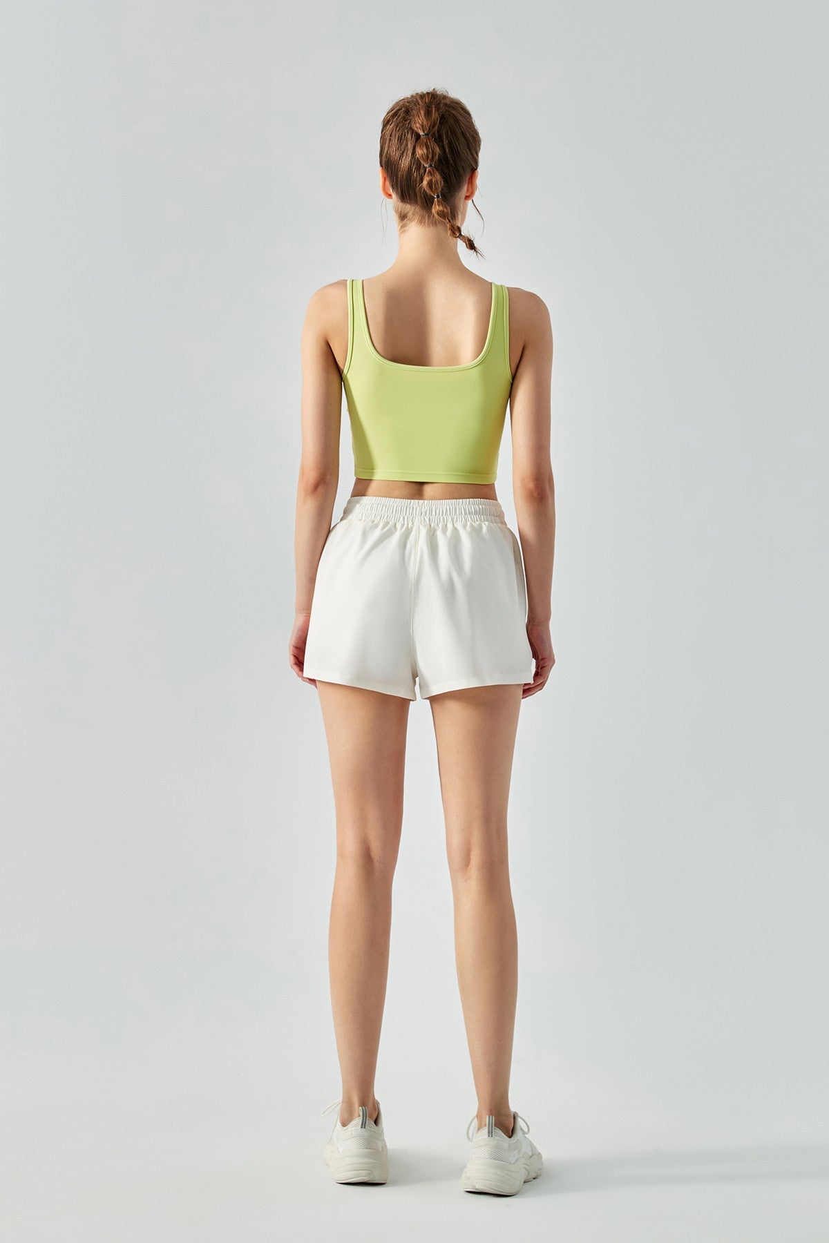 Mid-Rise Track Shorts with Drawstring