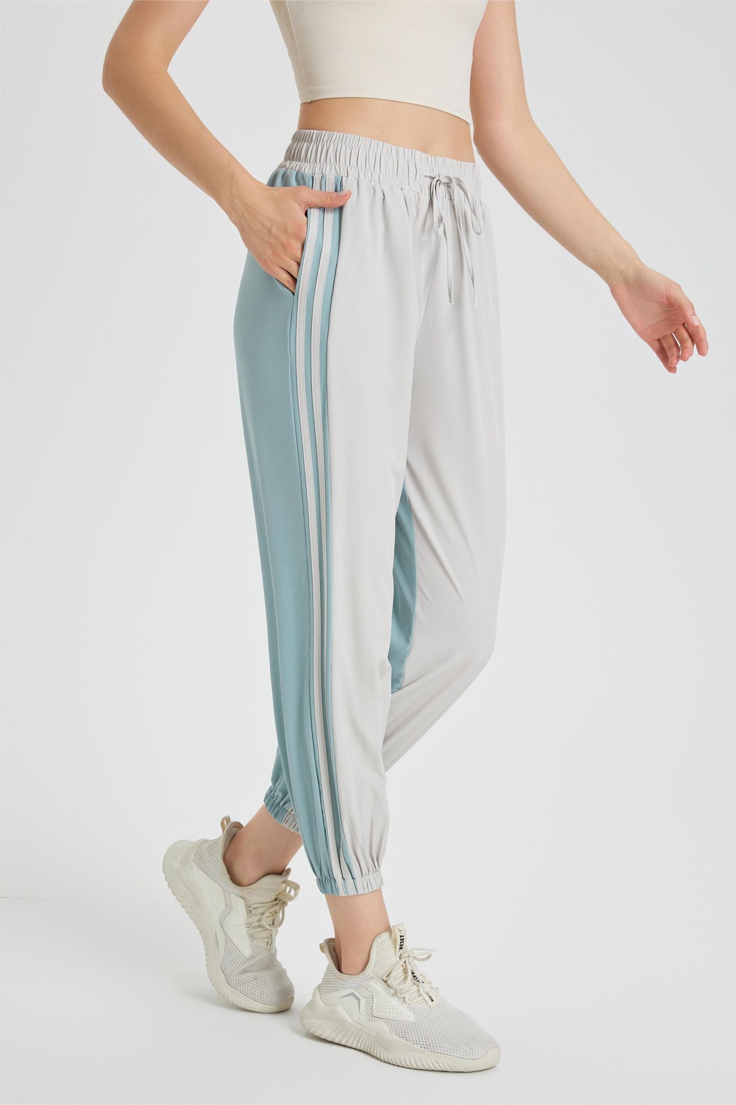 Color-Blocking Jogger Tapered Pants