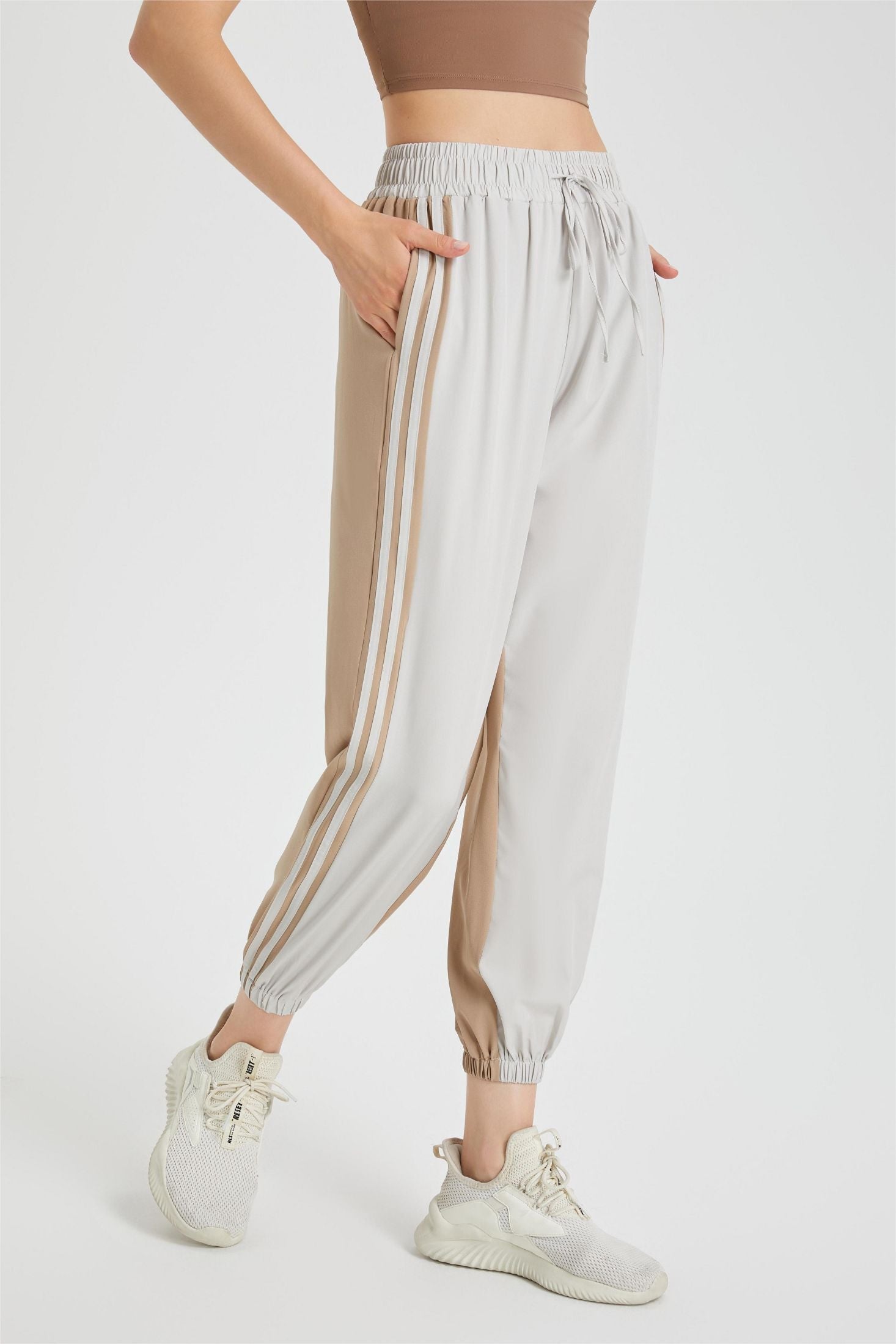 Color-Blocking Jogger Tapered Pants