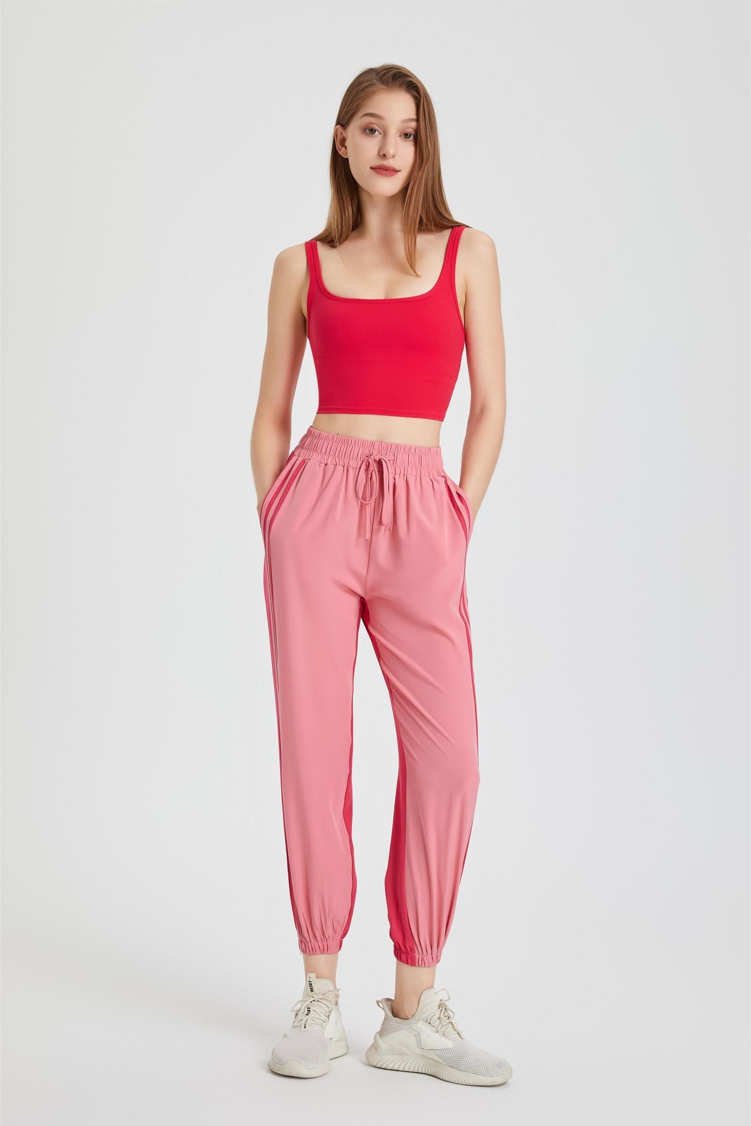 Color-Blocking Jogger Tapered Pants