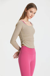 Side Ruched Long Sleeve Top