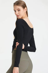 Side Ruched Long Sleeve Top