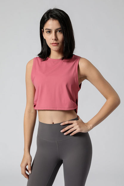 Sleeveless Crop Yoga Tank Top - Chic &amp; Comfortable for Your Workout