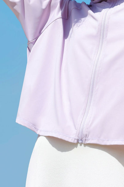 Sun Protection Full-Zip Crop Hoodie Jacket